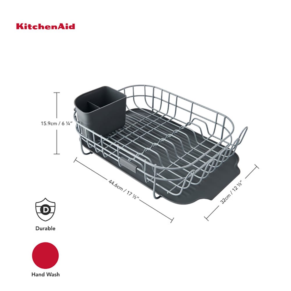KitchenAid KEG197OSGR Low Profile Dish Dry Rack in Grey
