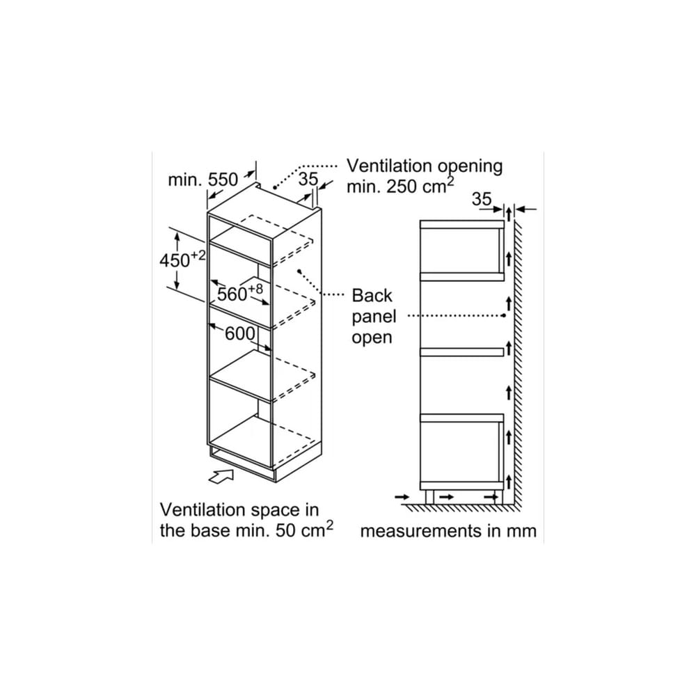 Bosch CMA583MS0B Built In Compact Oven, Grill Microwave, 45cm High