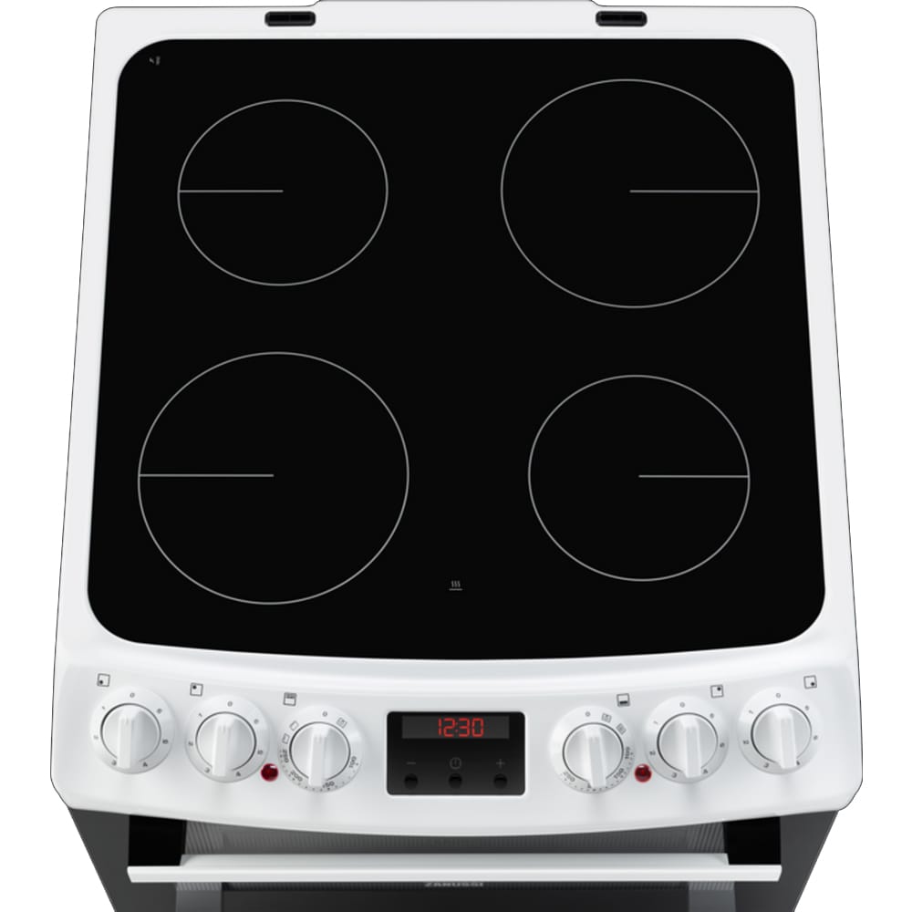 Zanussi ZCV46250WA 55cm Double Oven Electric Cooker Ceramic Hob